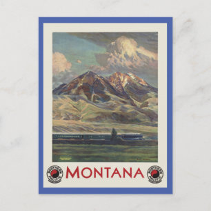 Vintage Reise Montana Postkarte