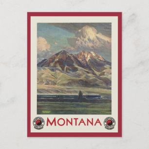 Vintage Reise Montana Postkarte