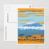 Vintage Reise Mount Kilimanjaro Tansania Afrika Postkarte (Vorne/Hinten)