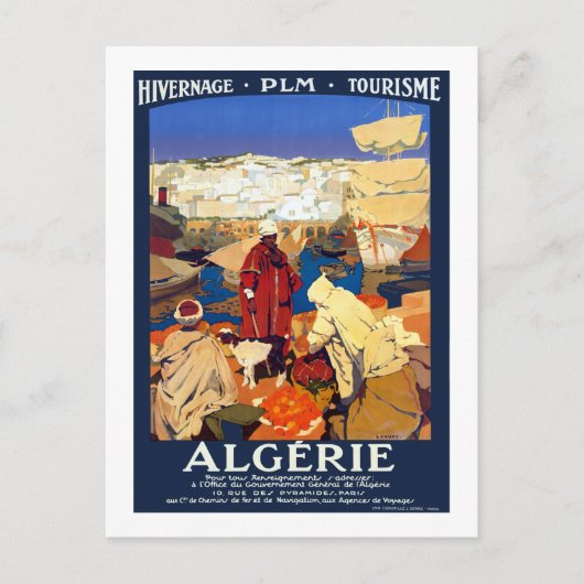 Vintage Reise nach Algerien Postkarte (Vorderseite)