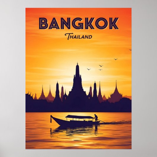 Vintage Reise nach Bangkok Poster (Vorne)