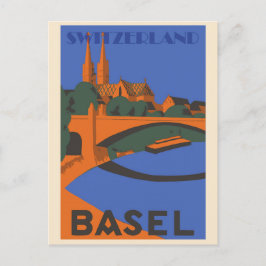 Vintage Reise nach Basel Schweiz Postkarte