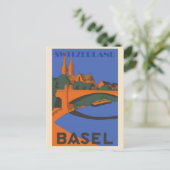 Vintage Reise nach Basel Schweiz Postkarte (Stehend Vorderseite)
