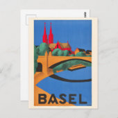 Vintage Reise nach Basel Schweiz Postkarte (Vorne/Hinten)