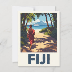 Vintage Reise nach Fiji Tropical Island Postkarte