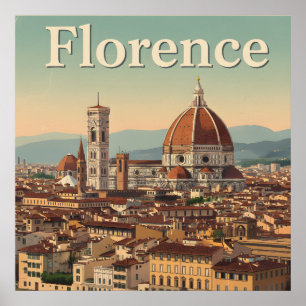 Vintage-Reise nach Florenz: Retro-Italien Poster