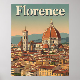 Vintage-Reise nach Florenz: Retro-Italien Poster