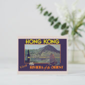 Vintage Reise nach Hong Kong Postkarte (Stehend Vorderseite)