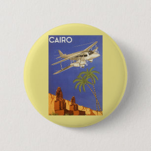 Vintage Reise nach Kairo, Ägypten, Flugzeug von Bi Button