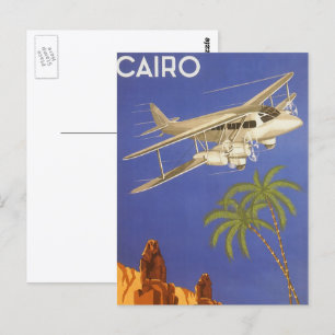 Vintage Reise nach Kairo, Ägypten, Flugzeug von Bi Postkarte
