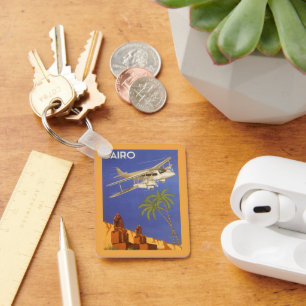 Vintage Reise nach Kairo, Ägypten, Flugzeug von Bi Schlüsselanhänger