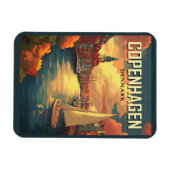 Vintage Reise nach Kopenhagen Magnet (Horizontal)