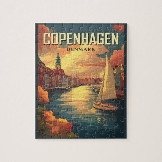 Vintage Reise nach Kopenhagen Puzzle (Vertikal)