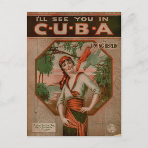 Vintage Reise nach Kuba I'll See You in Cuba Trave Postkarte