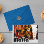 Vintage Reise nach Malta Postkarte<br><div class="desc">Trendy Vintage Malta-Reisekunst zeigt die Architektur und Landschaft der Insel im Mittelmeer.</div>