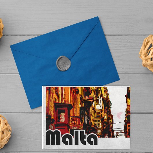 Vintage Reise nach Malta Postkarte