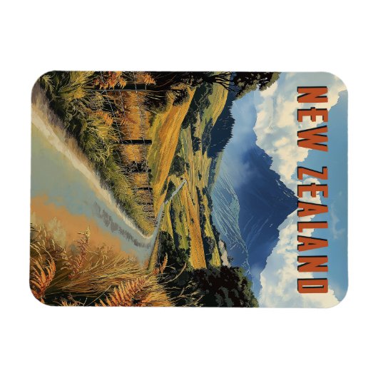 Vintage Reise nach Neuseeland Magnet (Horizontal)