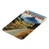 Vintage Reise nach Neuseeland Magnet (Linke Seite)