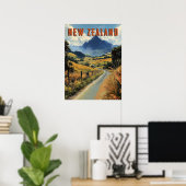 Vintage Reise nach Neuseeland Poster (Heimbüro)