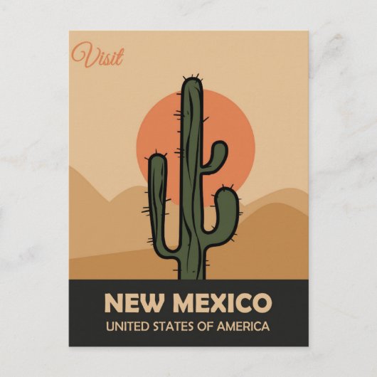 Vintage Reise nach New Mexico Postkarte (Vorderseite)