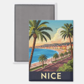 Vintage Reise nach Nizza Magnet (Vorderseite/Rückseite)