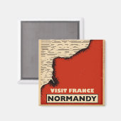 Vintage Reise nach Normandie, Frankreich Magnet (Vorderseite/Rückseite)