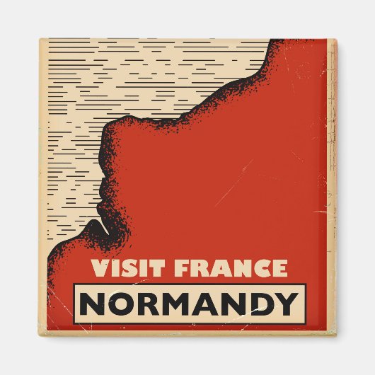 Vintage Reise nach Normandie, Frankreich Magnet (Vorne)