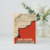 Vintage Reise nach Normandie, Frankreich Postkarte (Stehend Vorderseite)
