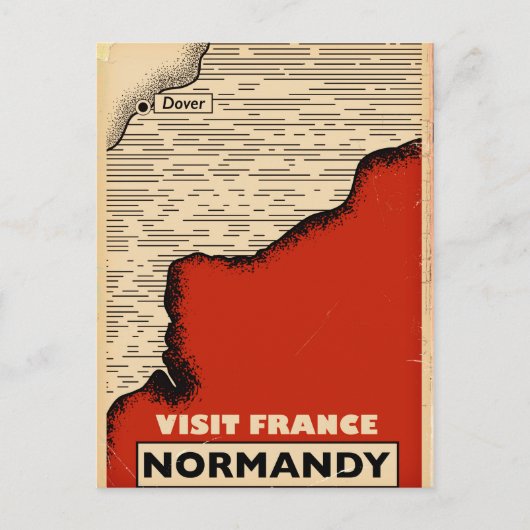 Vintage Reise nach Normandie, Frankreich Postkarte (Vorderseite)