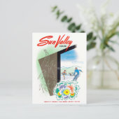 Vintage-Reise nach Sun Valley Postkarte (Stehend Vorderseite)