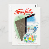 Vintage-Reise nach Sun Valley Postkarte (Vorne/Hinten)