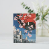 Vintage Reise nach Tokio Postkarte (Stehend Vorderseite)