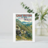 Vintage-Reise nach Wales Werbung Postkarte (Stehend Vorderseite)