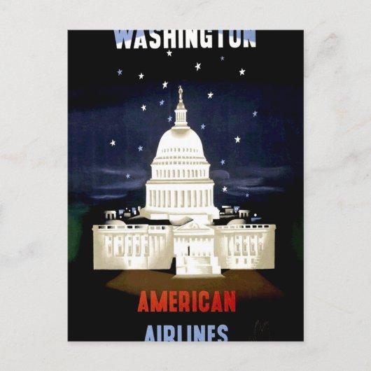 Vintage Reise nach Washington DC Postkarte (Vorderseite)