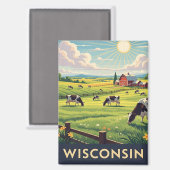 Vintage Reise nach Wisconsin Magnet (Vorderseite/Rückseite)