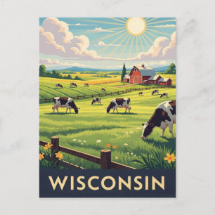Vintage Reise nach Wisconsin Postkarte