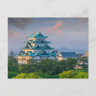 Vintage Reise nagoya Japan Stadt Burg Postkarte