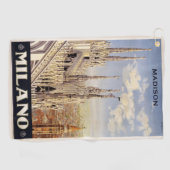 Vintage Reise Name-Mailands (Mailand) Golfhandtuch (Horizontal)