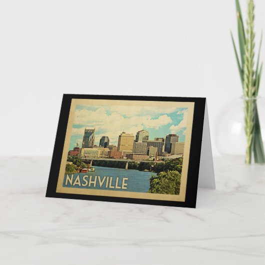 Vintage Reise Nashvilles Tennessee Karte (Vorderseite)