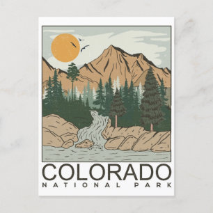 Vintage-Reise Natur Colorado Nationalparks Postkarte