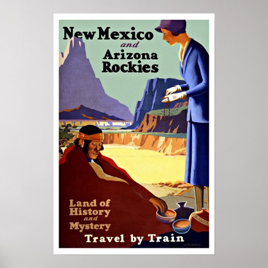Vintage Reise New Mexico und Arizona Rockies Poster (Vorne)