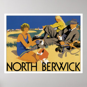 Vintage Reise NordBerwick Schottland Poster