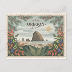 Vintage Reise Oregon Staat Cannon Beach Heuhaufen Postkarte