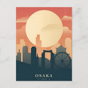 Vintage Reise Osaka Japan asiatische Stadt Geisha Postkarte