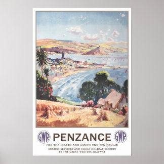 Vintage Reise, Penzance. Poster