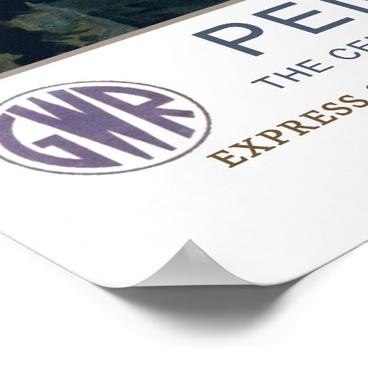 Vintage Reise, Penzance. Poster (Ecke)