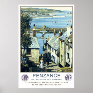 Vintage Reise, Penzance. Poster