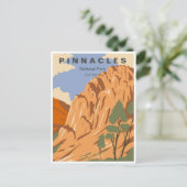 Vintage Reise Pinnacles Nationalpark California Postkarte (Stehend Vorderseite)
