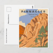Vintage Reise Pinnacles Nationalpark California Postkarte (Vorne/Hinten)