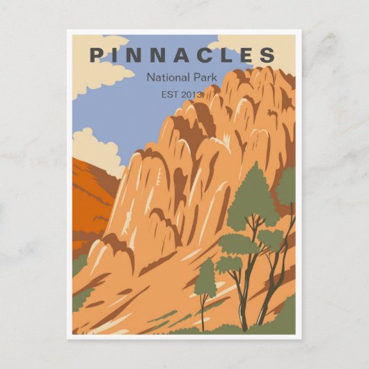 Vintage Reise Pinnacles Nationalpark California Postkarte (Vorderseite)